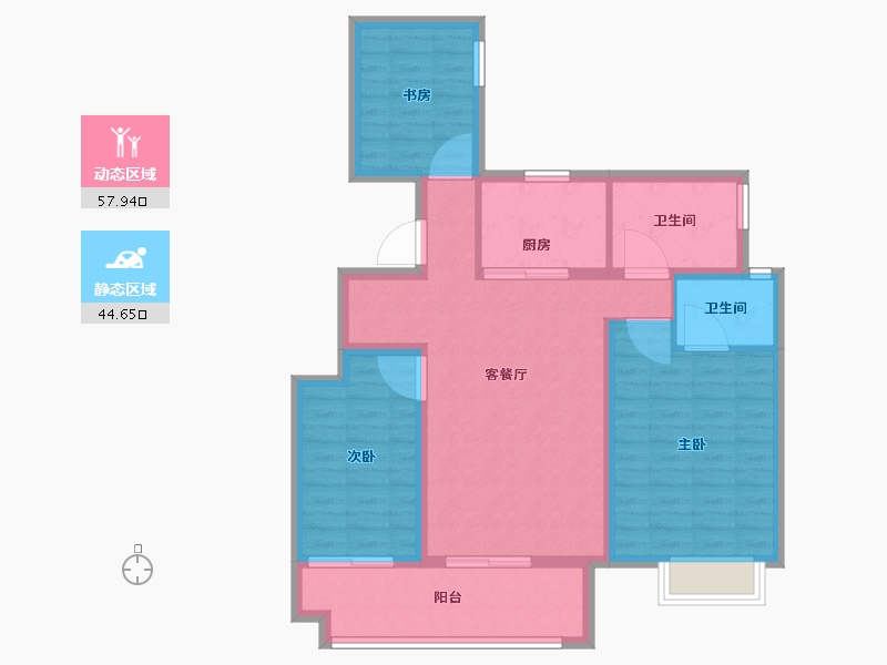 陕西省-西安市-世茂璀璨倾城-92.01-户型库-动静分区