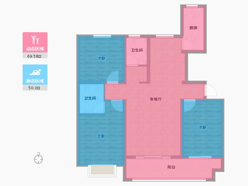 山东省-临沂市-城开景悦-107.21-户型库-动静分区