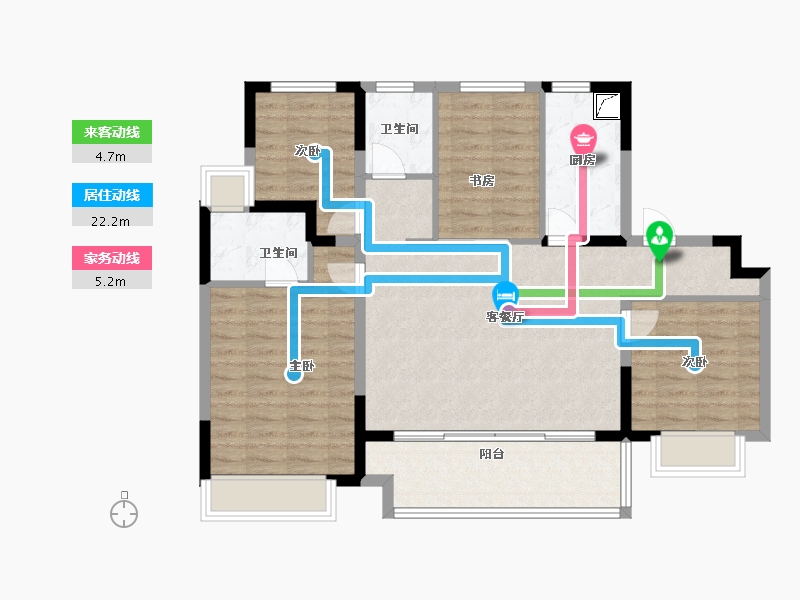 江苏省-无锡市-金融街路劲时光鸿著-97.74-户型库-动静线