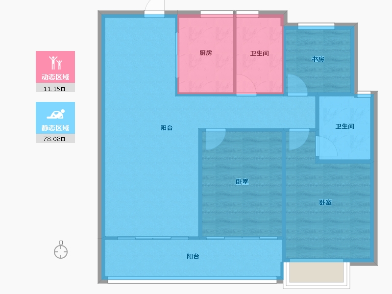 浙江省-宁波市-绿城·春熙云境-81.60-户型库-动静分区