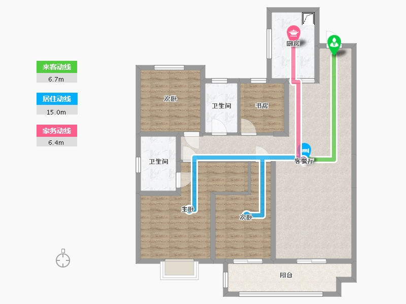 江苏省-宿迁市-新城玺樾府-113.15-户型库-动静线