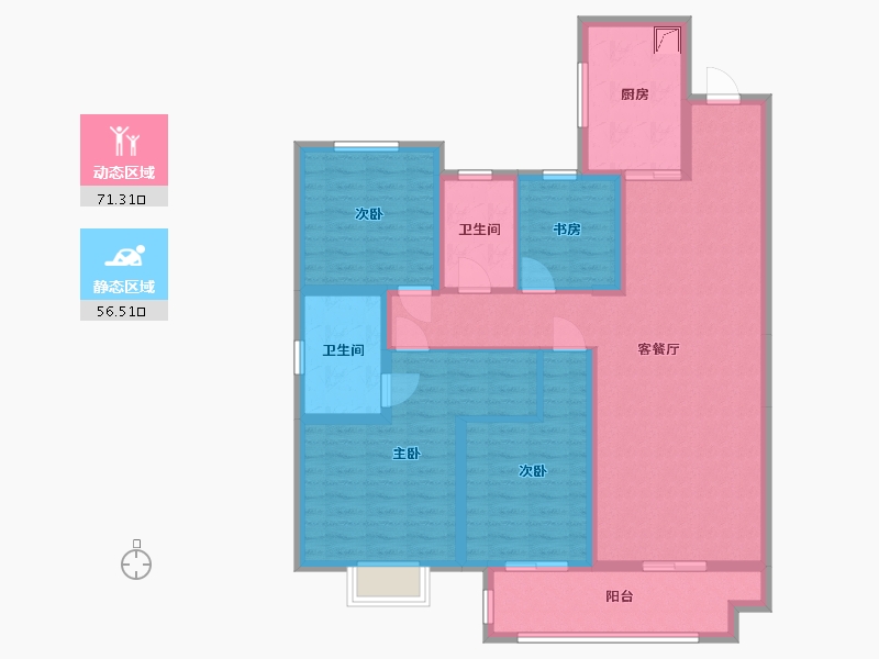 江苏省-宿迁市-新城玺樾府-113.15-户型库-动静分区