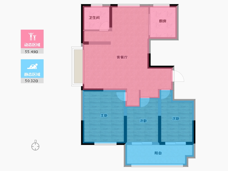 山东省-临沂市-城建·锦绣里-94.88-户型库-动静分区