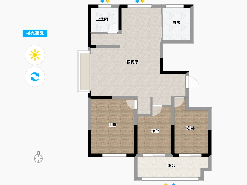 山东省-临沂市-城建·锦绣里-94.88-户型库-采光通风