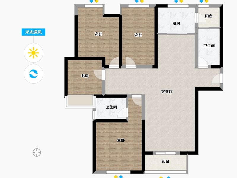 河北省-石家庄市-新兴熙园-116.44-户型库-采光通风