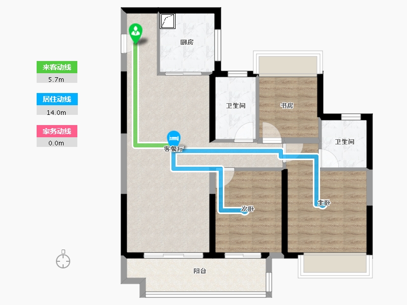 江苏省-无锡市-金融街路劲时光鸿著-84.34-户型库-动静线