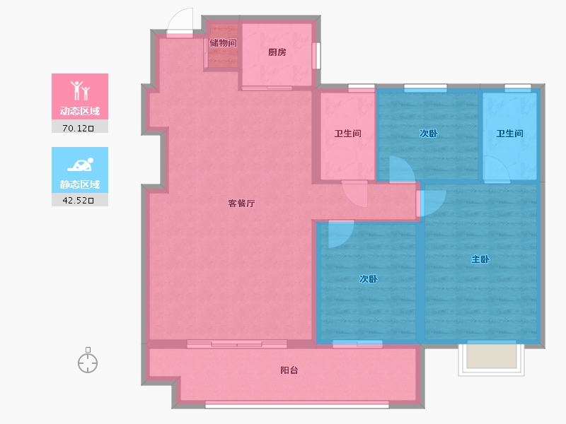 山东省-临沂市-融创·未来壹号-102.09-户型库-动静分区