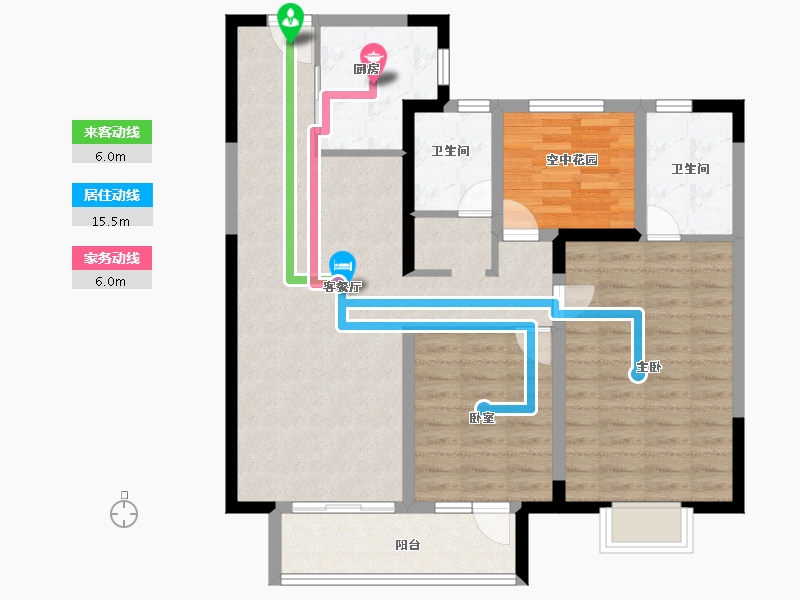 湖南省-长沙市-当代府MOMΛ-95.21-户型库-动静线