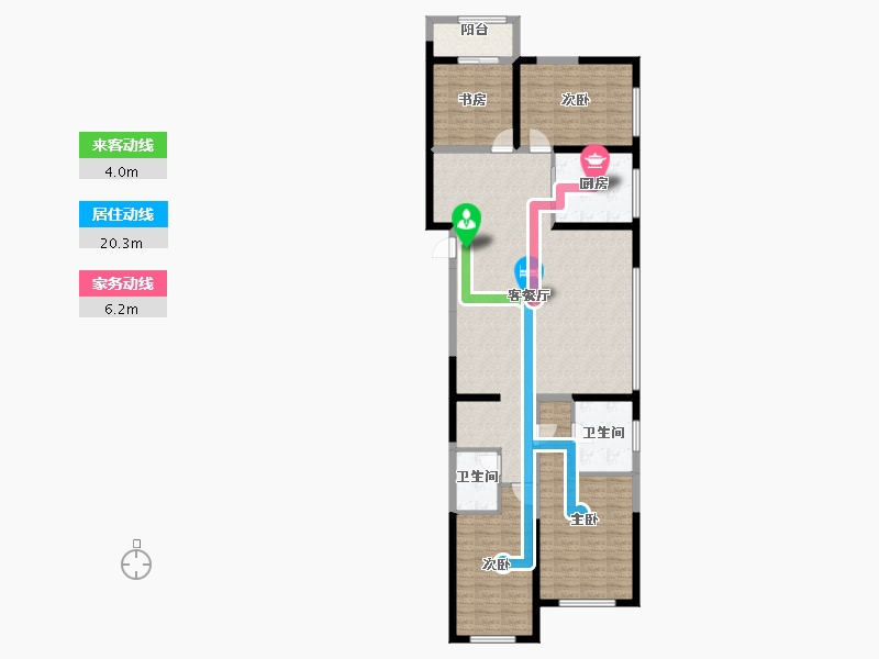 河北省-石家庄市-新兴熙园-135.06-户型库-动静线