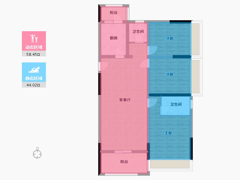 河南省-信阳市-半山学府-98.64-户型库-动静分区