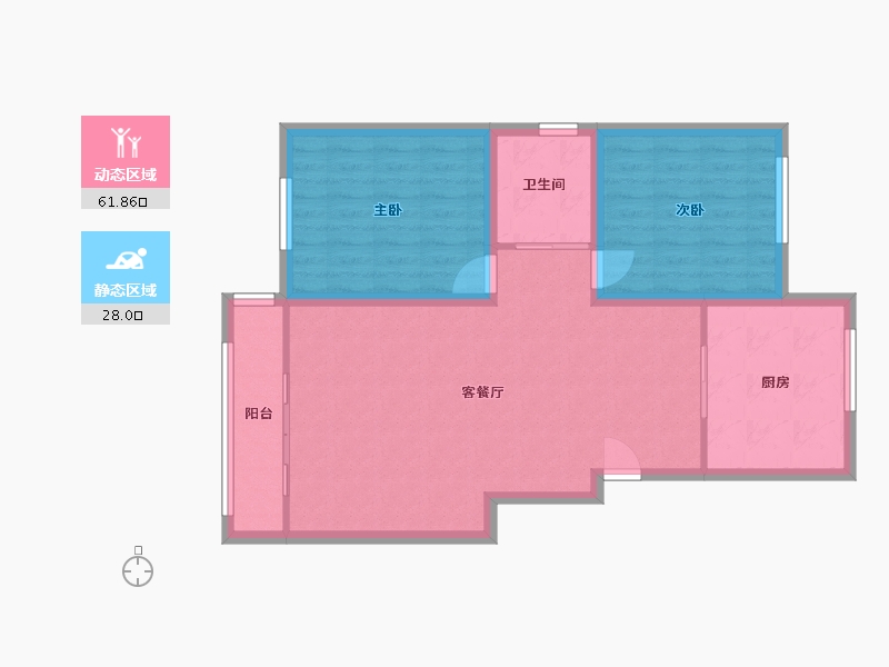 辽宁省-阜新市-锦绣华城-85.00-户型库-动静分区