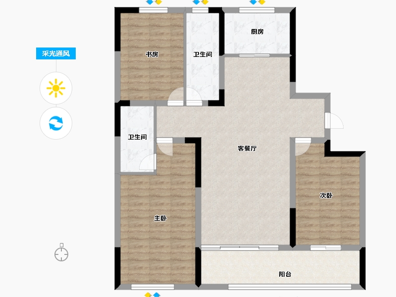 山东省-潍坊市-郡园-109.60-户型库-采光通风