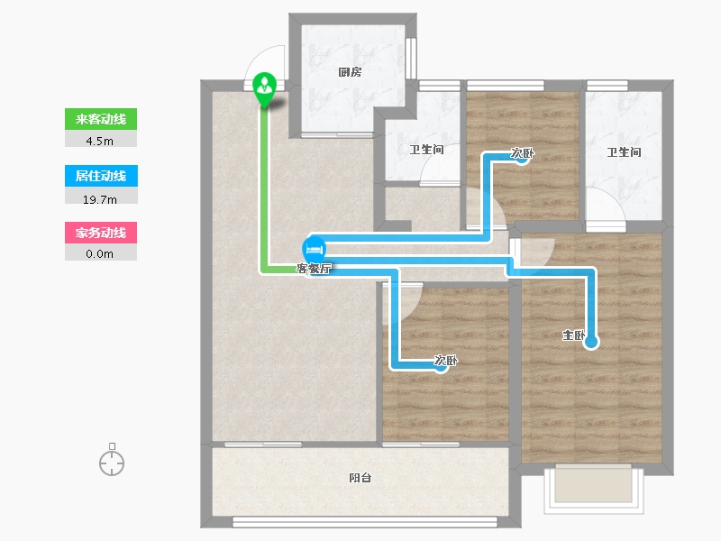 陕西省-西安市-中南·上悦城四期東沣-84.80-户型库-动静线