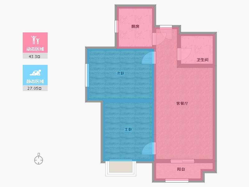 陕西省-咸阳市-世纪锦城-72.00-户型库-动静分区