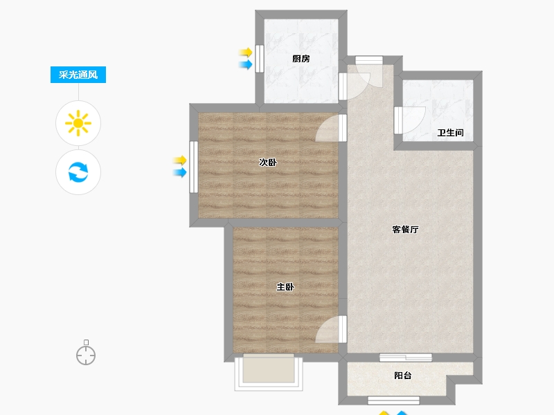 陕西省-咸阳市-世纪锦城-72.00-户型库-采光通风