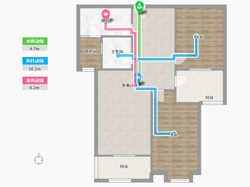 湖北省-武汉市-杨家湾小区-85.61-户型库-动静线