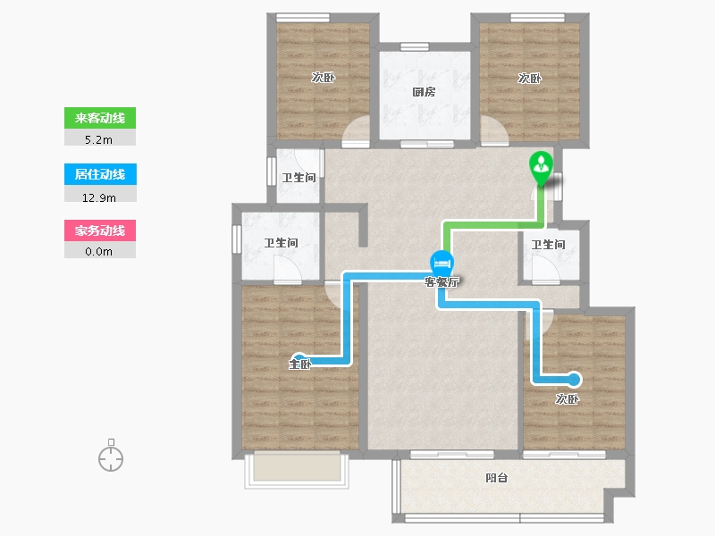 陕西省-西安市-世茂璀璨倾城-113.42-户型库-动静线