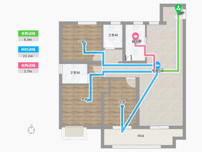 陕西省-咸阳市-北宸天樾-82.79-户型库-动静线