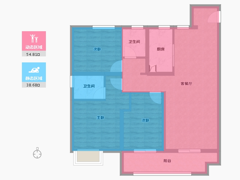 陕西省-咸阳市-北宸天樾-82.79-户型库-动静分区