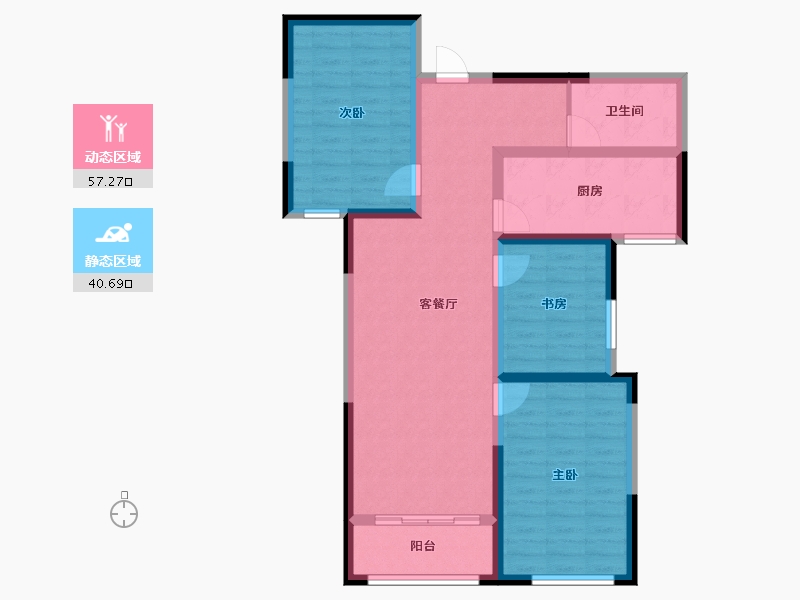 河北省-石家庄市-新兴熙园-87.06-户型库-动静分区