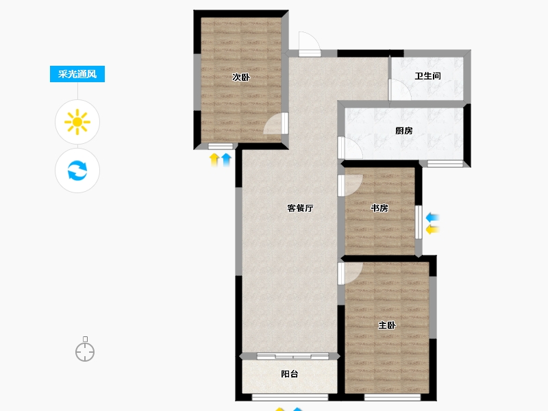 河北省-石家庄市-新兴熙园-87.06-户型库-采光通风