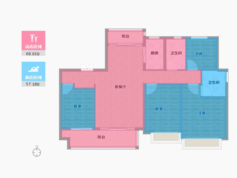 山东省-临沂市-沂州樾府-114.40-户型库-动静分区