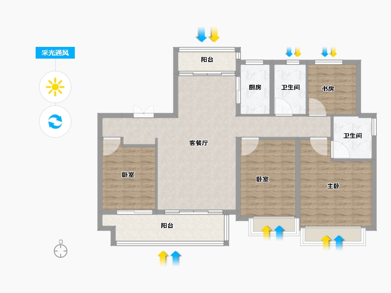 山东省-临沂市-沂州樾府-114.40-户型库-采光通风