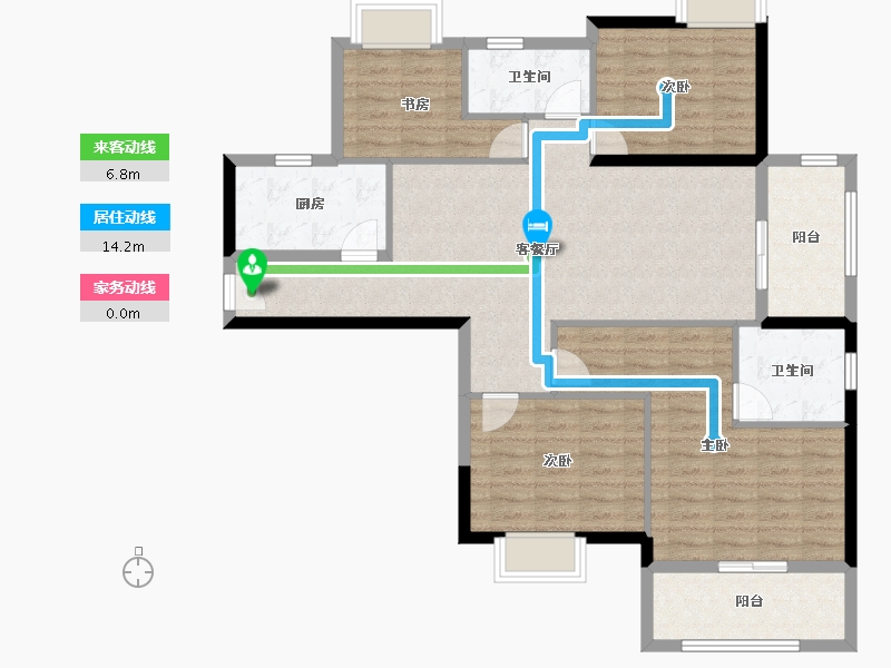 湖北省-武汉市-美联城观-108.67-户型库-动静线