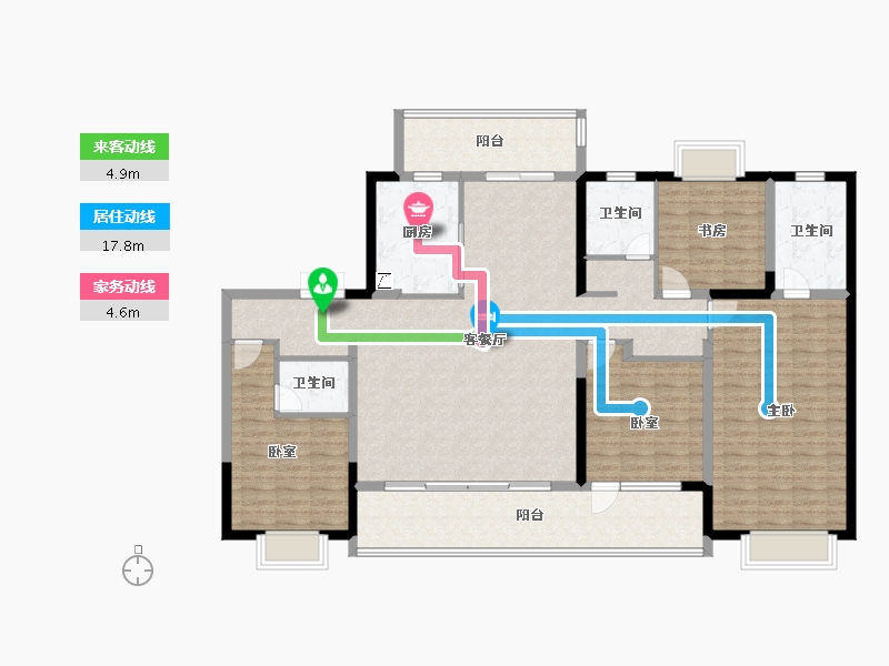 湖南省-长沙市-当代府MOMΛ-154.41-户型库-动静线