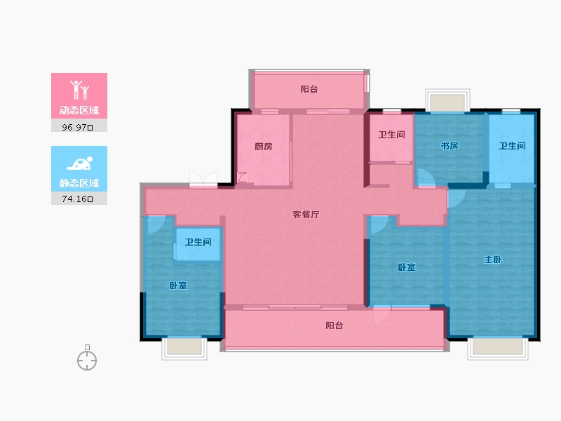 湖南省-长沙市-当代府MOMΛ-154.41-户型库-动静分区