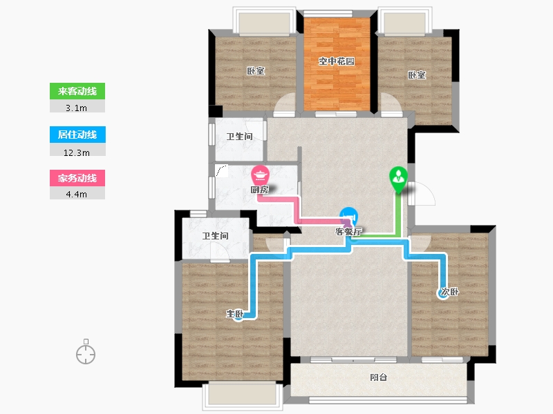 湖南省-长沙市-越秀·亲爱里-112.01-户型库-动静线