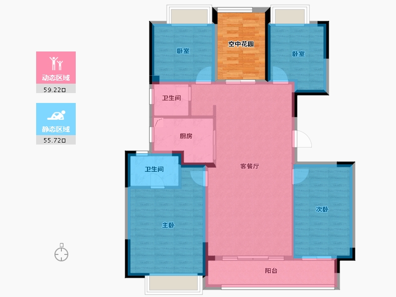 湖南省-长沙市-越秀·亲爱里-112.01-户型库-动静分区