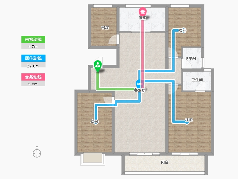 陕西省-西安市-周至龙记观园-120.00-户型库-动静线