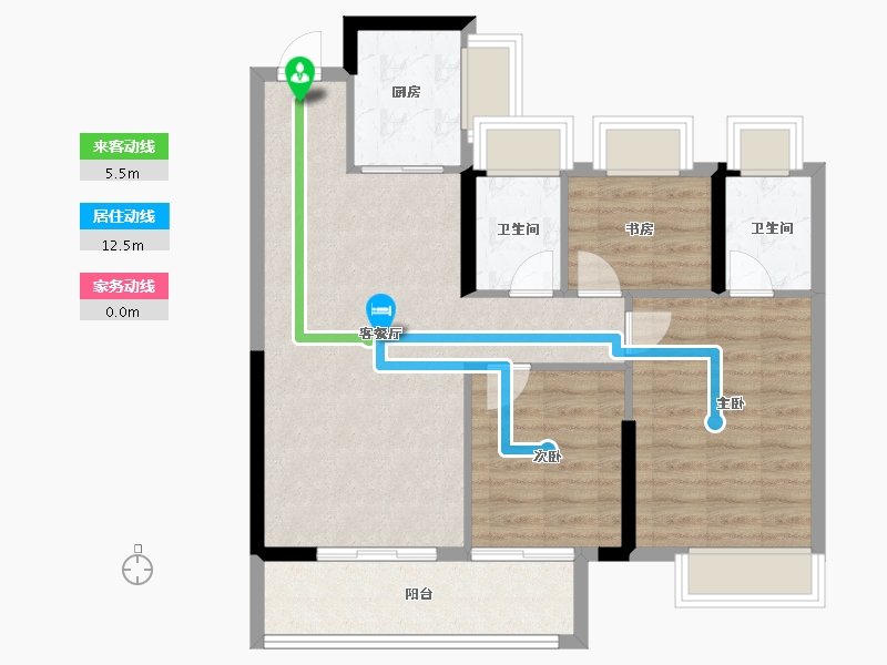 湖北省-武汉市-百瑞景滨江生活区-78.40-户型库-动静线