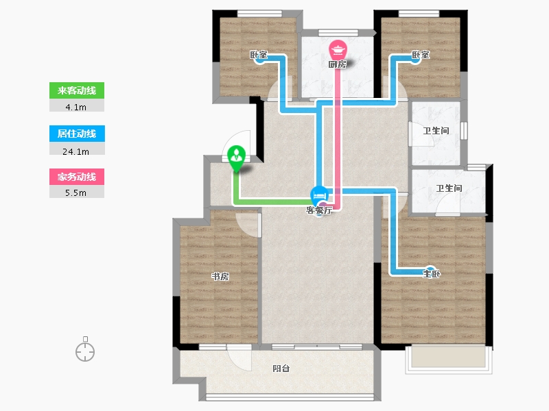 山东省-临沂市-儒辰海棠樾府​-113.60-户型库-动静线