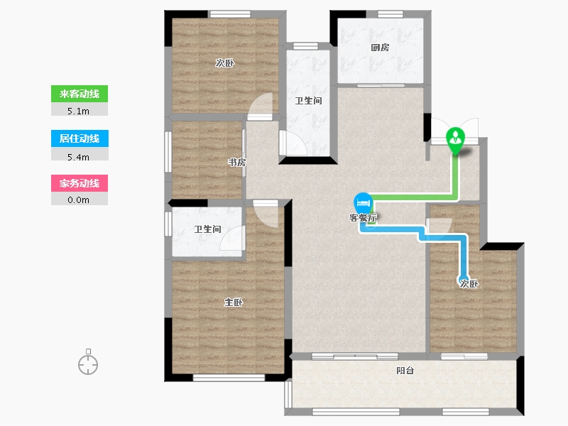 山东省-潍坊市-郡园-124.00-户型库-动静线