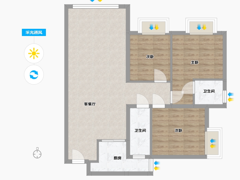 广东省-江门市-南雄雅苑-97.00-户型库-采光通风