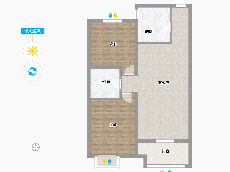 河北省-石家庄市-TENAHO世家-74.40-户型库-采光通风