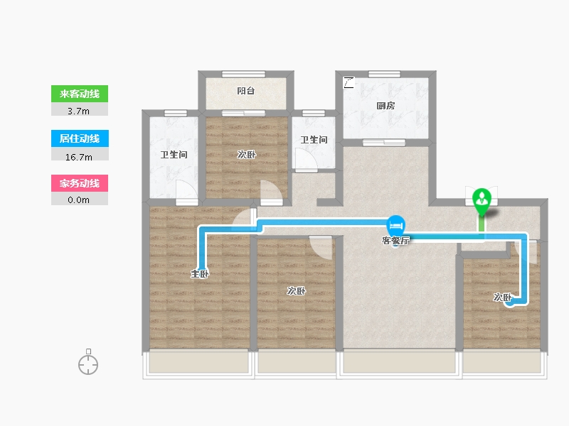 陕西省-西安市-龙湖春江天序-99.74-户型库-动静线