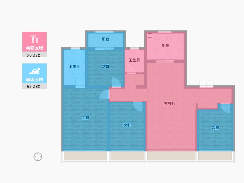 陕西省-西安市-龙湖春江天序-99.74-户型库-动静分区