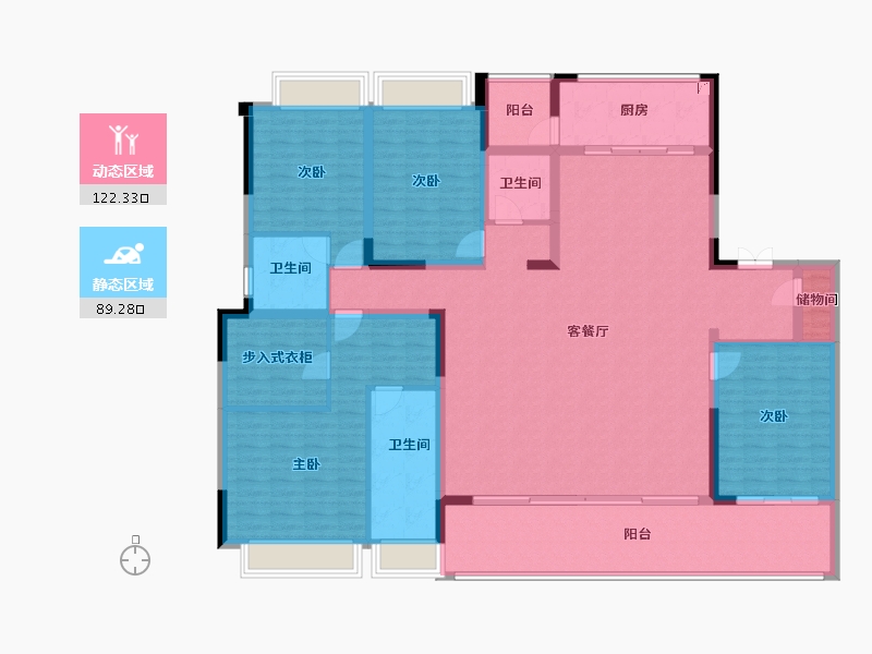 重庆-重庆市-融创碧桂园望江府-192.05-户型库-动静分区