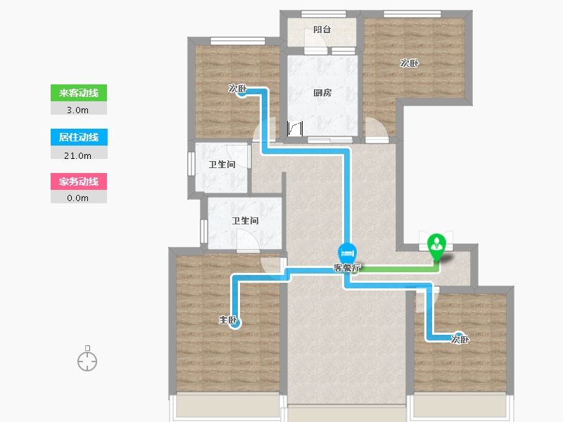 陕西省-西安市-龙湖春江天序-101.80-户型库-动静线