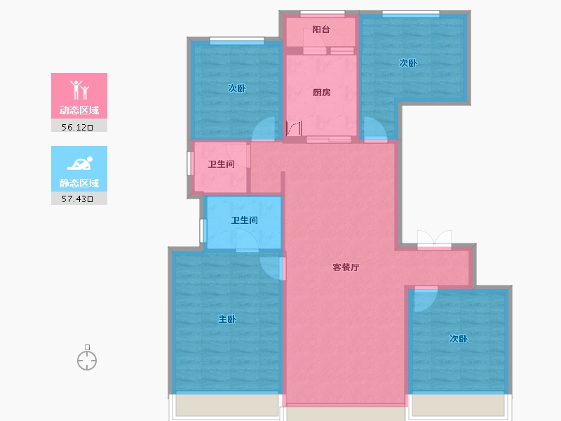 陕西省-西安市-龙湖春江天序-101.80-户型库-动静分区