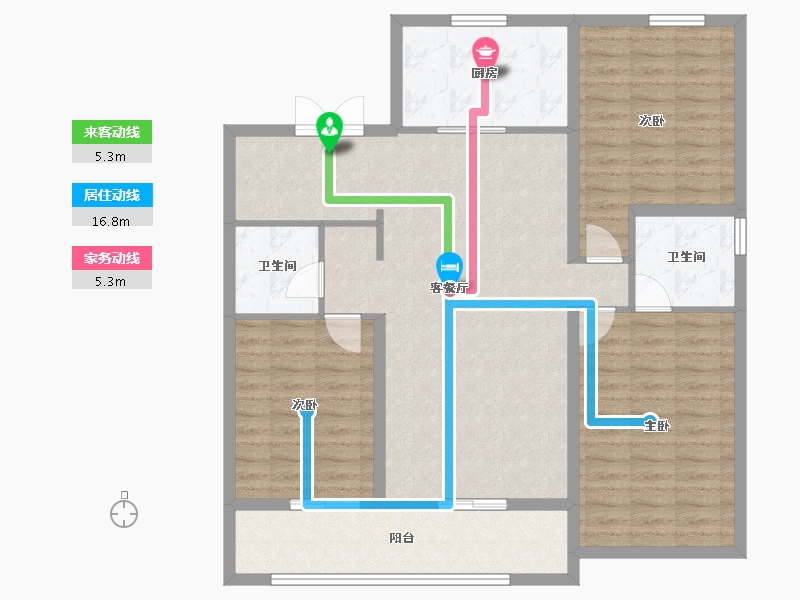 河北省-石家庄市-万科翡翠书院-110.40-户型库-动静线