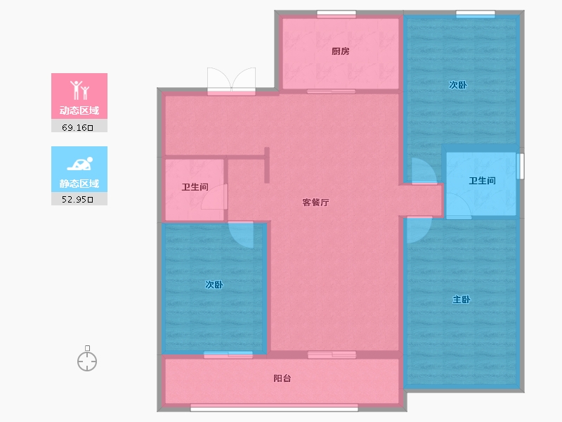 河北省-石家庄市-万科翡翠书院-110.40-户型库-动静分区