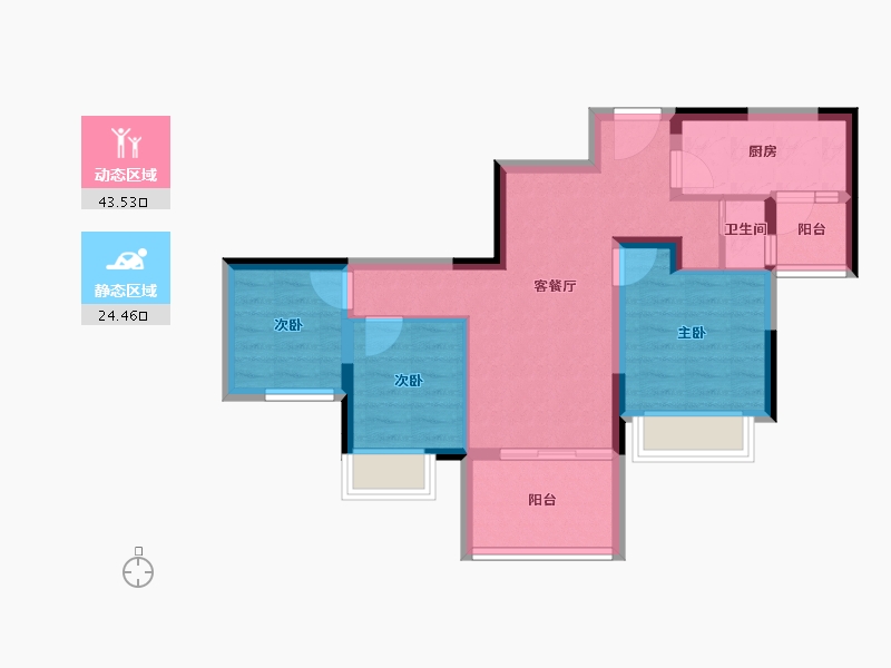 重庆-重庆市-中建滨江星城-59.52-户型库-动静分区