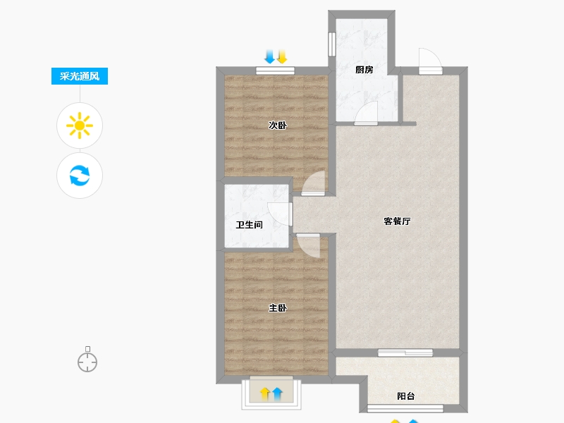 河北省-石家庄市-TENAHO世家-74.20-户型库-采光通风