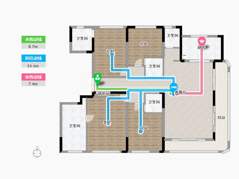 浙江省-绍兴市-金昌烟波飞鹭-190.81-户型库-动静线