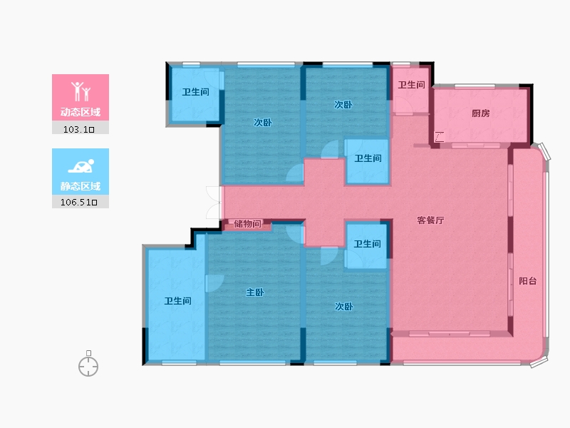 浙江省-绍兴市-金昌烟波飞鹭-190.81-户型库-动静分区