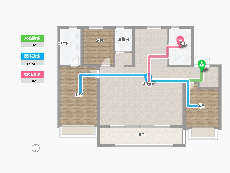 河北省-石家庄市-万科翡翠书院-119.20-户型库-动静线